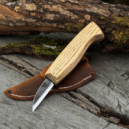 Detail Wood Carving Knife with Leather Sheath, Blade 5 cm (1.97 inches)