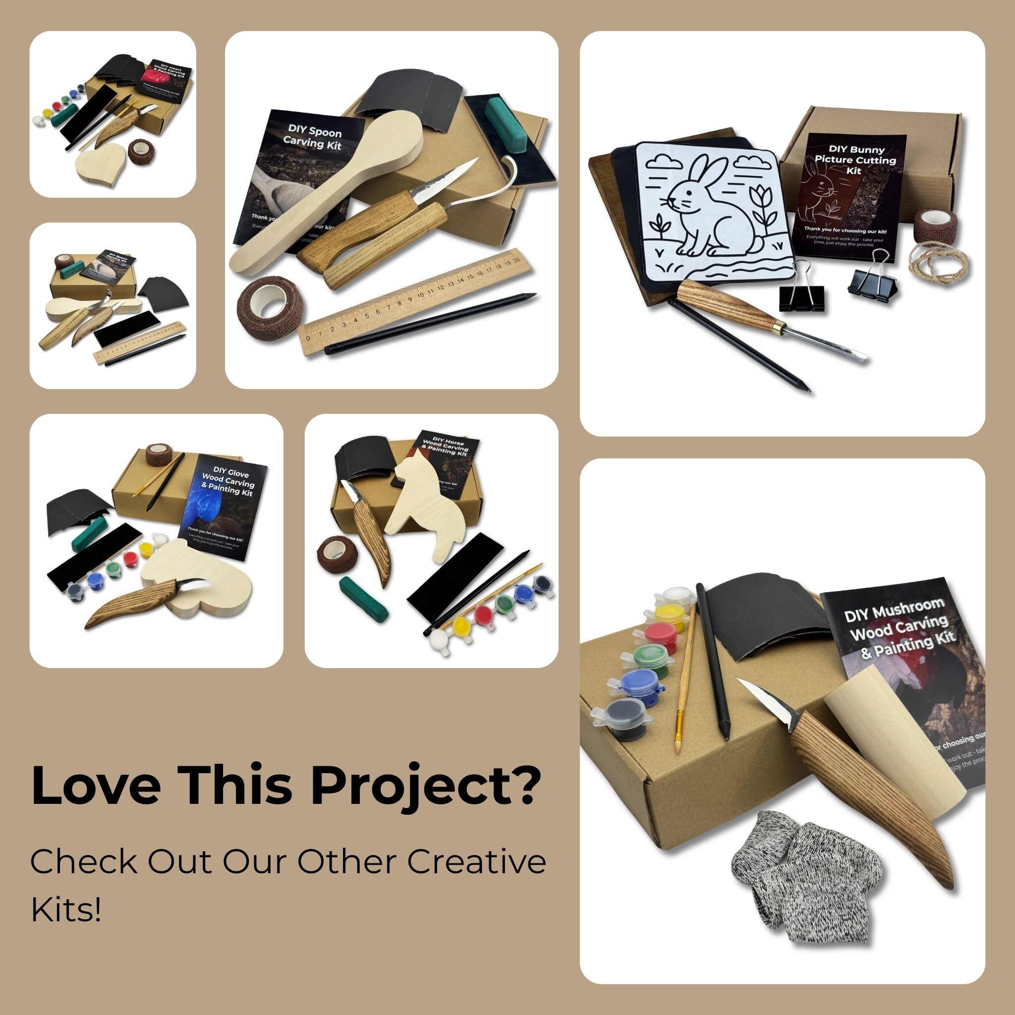 DIY Beaver Carving Kit – Wood Art Set with V-Chisel &amp; Video Guide