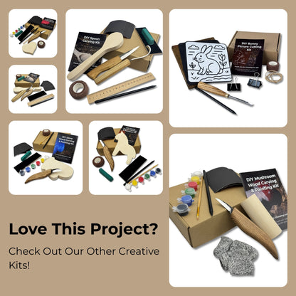 DIY Beaver Carving Kit – Wood Art Set with V-Chisel &amp; Video Guide