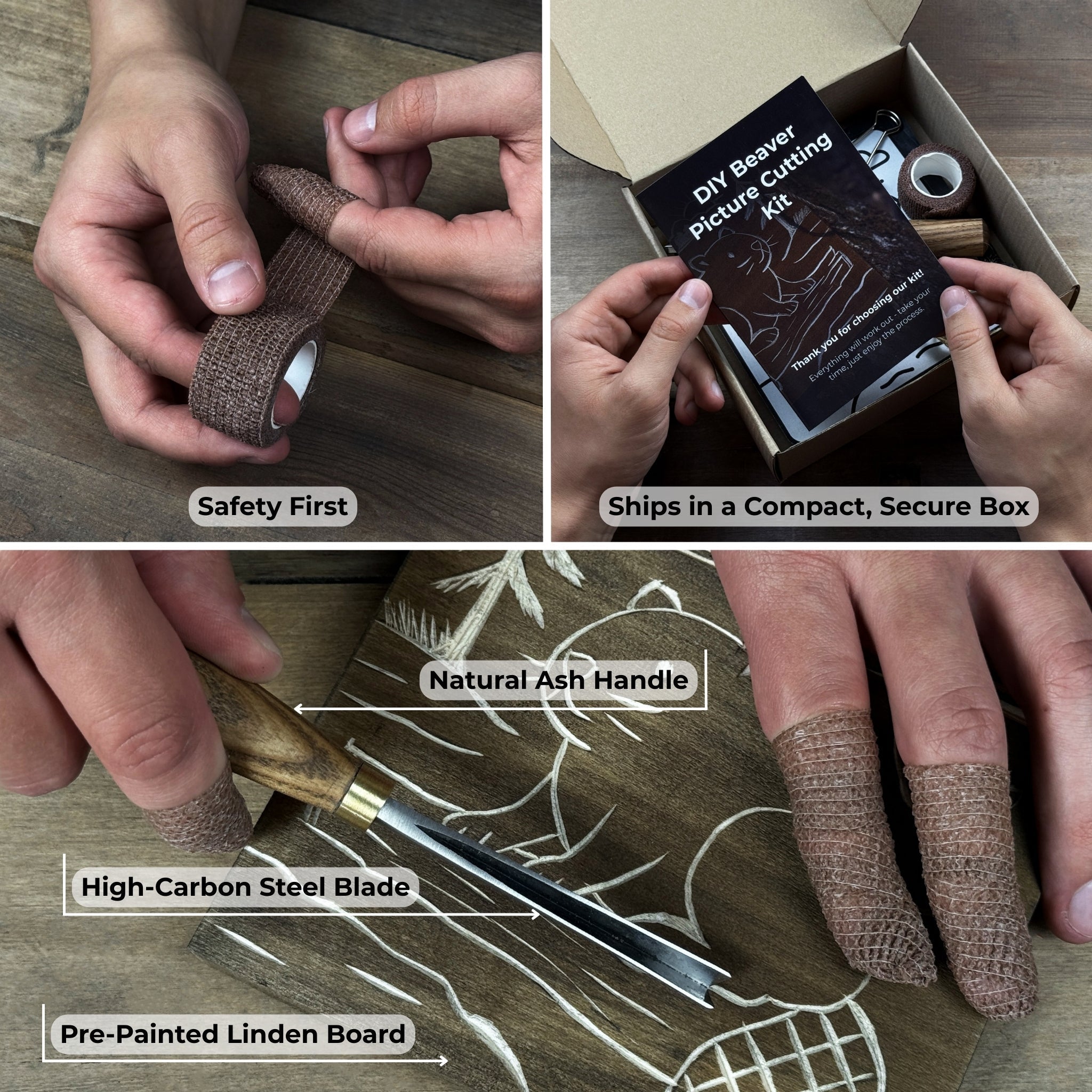 DIY Beaver Carving Kit – Wood Art Set with V-Chisel &amp; Video Guide
