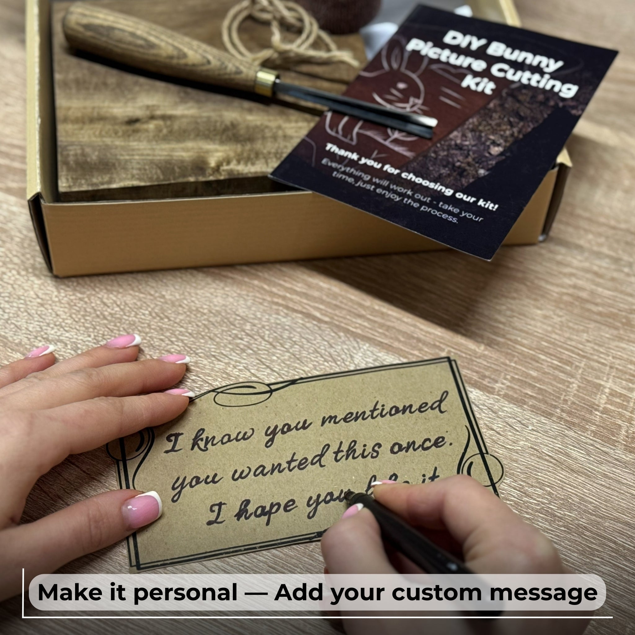 DIY Bunny Carving Kit – Wood Art Set with V-Chisel &amp; Video Guide