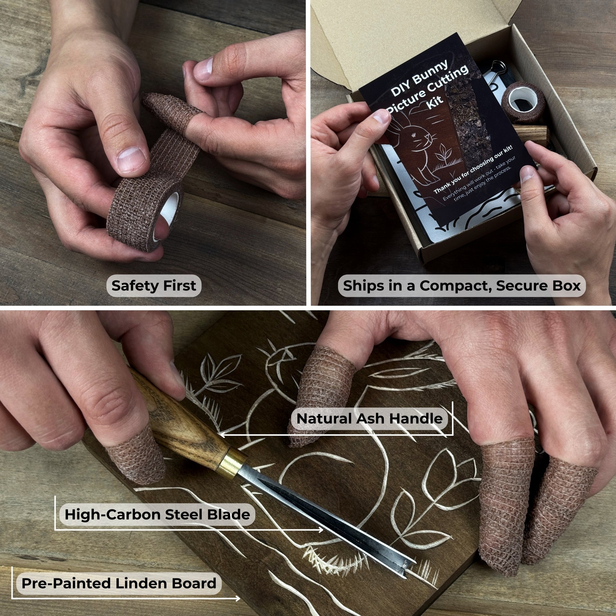 DIY Bunny Carving Kit – Wood Art Set with V-Chisel &amp; Video Guide