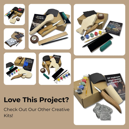DIY Bunny Carving Kit – Wood Art Set with V-Chisel &amp; Video Guide
