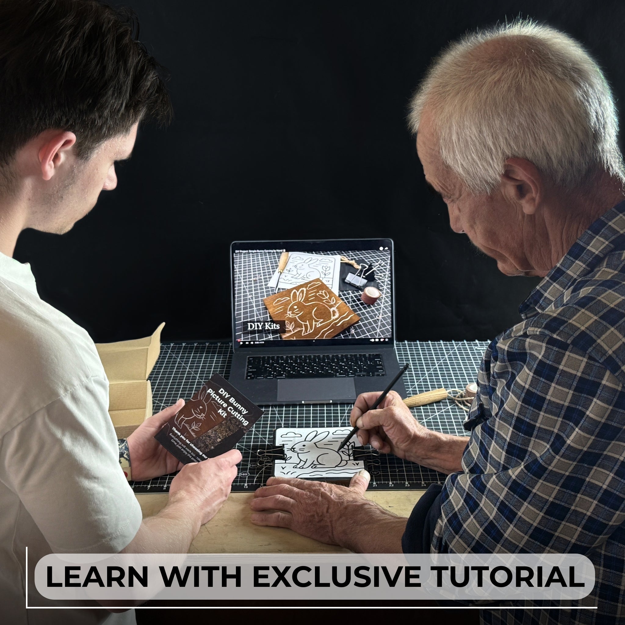 DIY Bunny Carving Kit – Wood Art Set with V-Chisel &amp; Video Guide