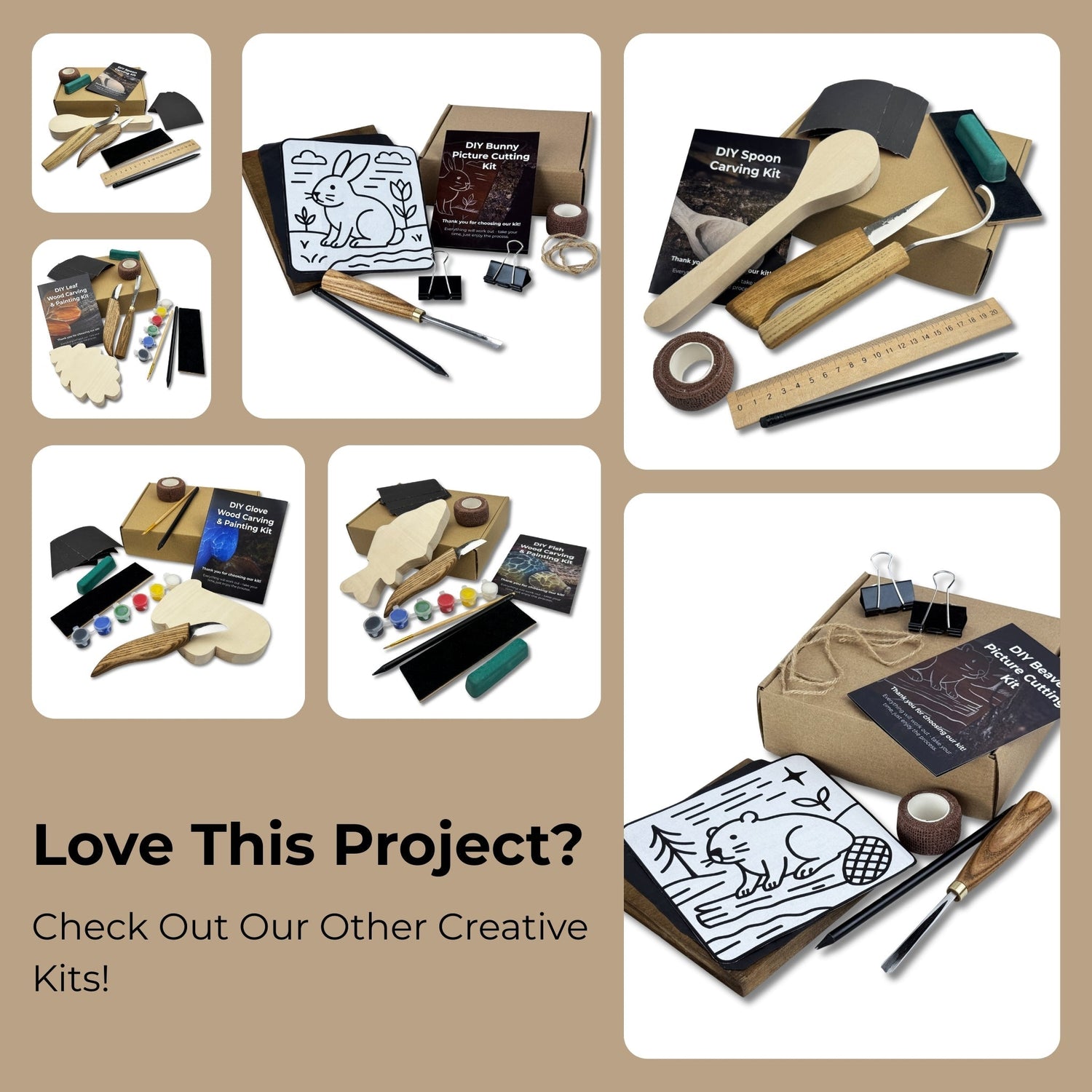 DIY Mushroom Wood Carving &amp; Painting Kit