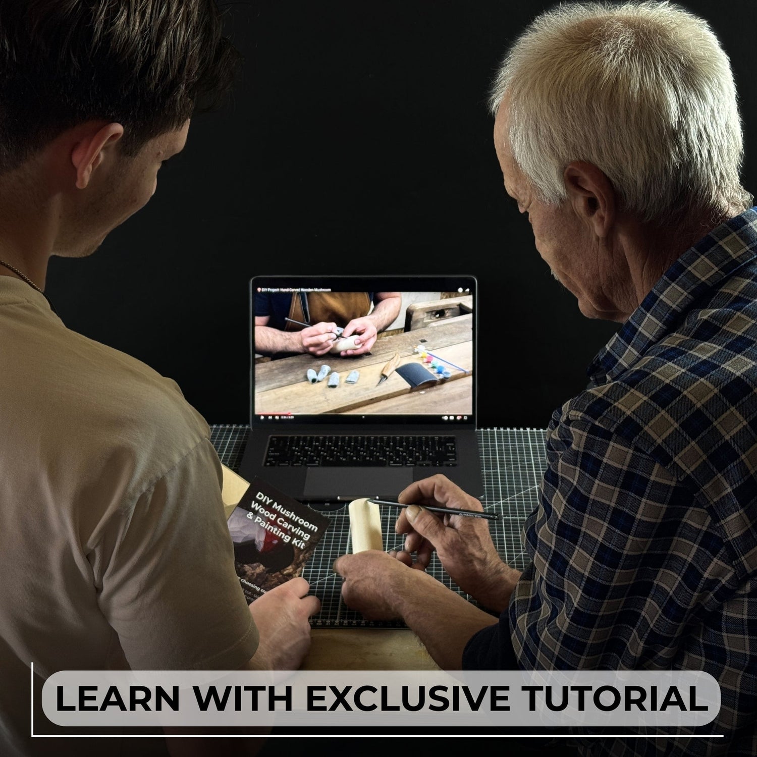 DIY Mushroom Wood Carving &amp; Painting Kit