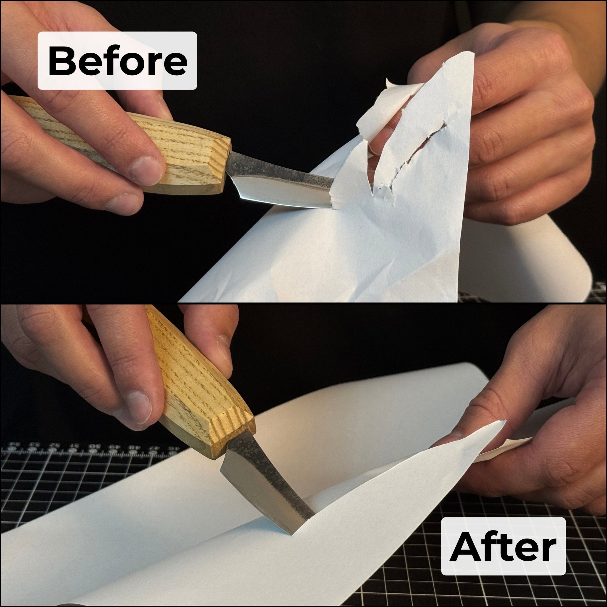 Double-Sided Leather Sharpening Strop with Polishing Paste