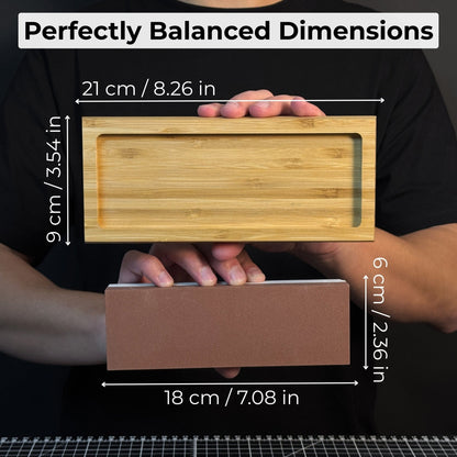Double-Sided Sharpening Stone with Optional Wooden Stand – Grit 