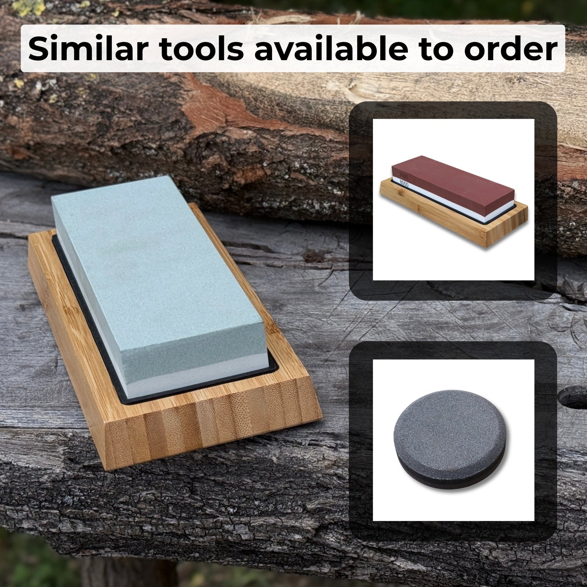 Double-Sided Sharpening Stone with Optional Wooden Stand – Grit 