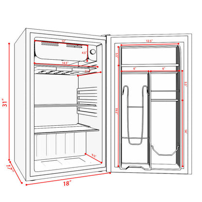 3.2 cu. ft. Mini Dorm Compact Refrigerator – Health Ranger Store