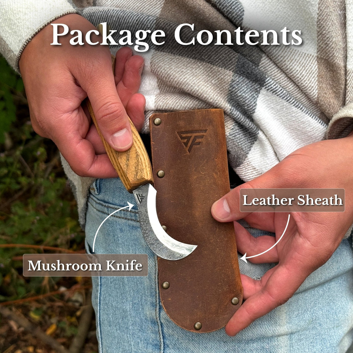 Forged Mushroom Knife with Brush, 6.5 cm (2.56 inches)