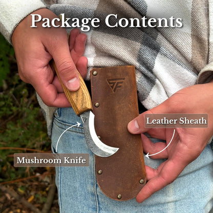 Forged Mushroom Knife with Brush, 6.5 cm (2.56 inches)