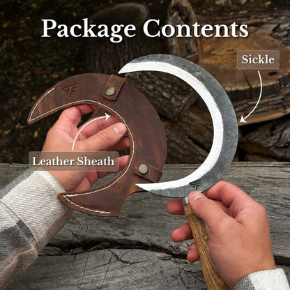 Hand-Forged Athame Ritual Witch Sickle, ⌀16.5 cm (6.5 inches)