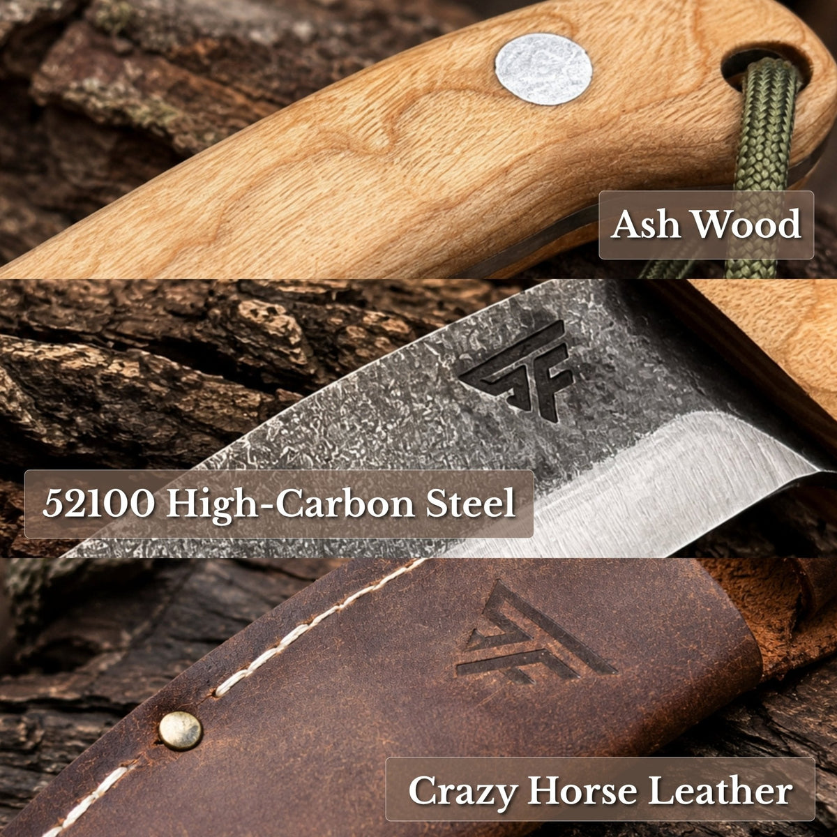 Hand-Forged Bushcraft Knife, 12 cm (4.72 inches)