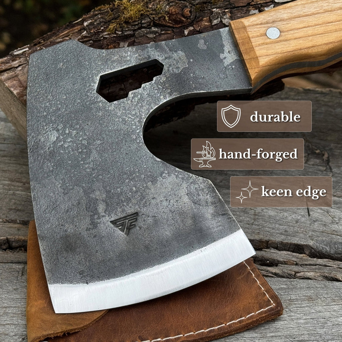 Hand-Forged Camping (Chopping) Axe, 0.6 kg (1.32 Ibs)