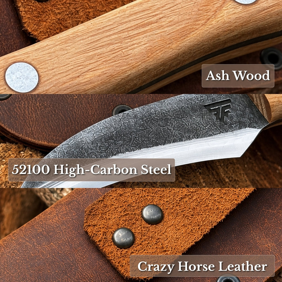 Hand-Forged Knife for Mushroom Foraging, 8 cm (3.15 inches)