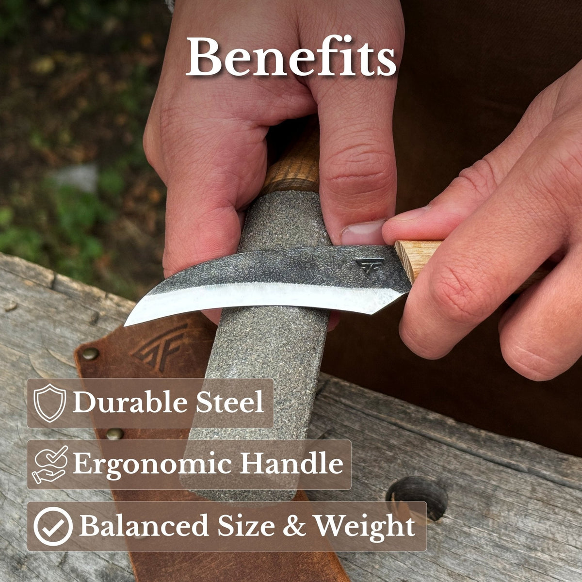 Hand-Forged Knife for Mushroom Foraging, 8 cm (3.15 inches)