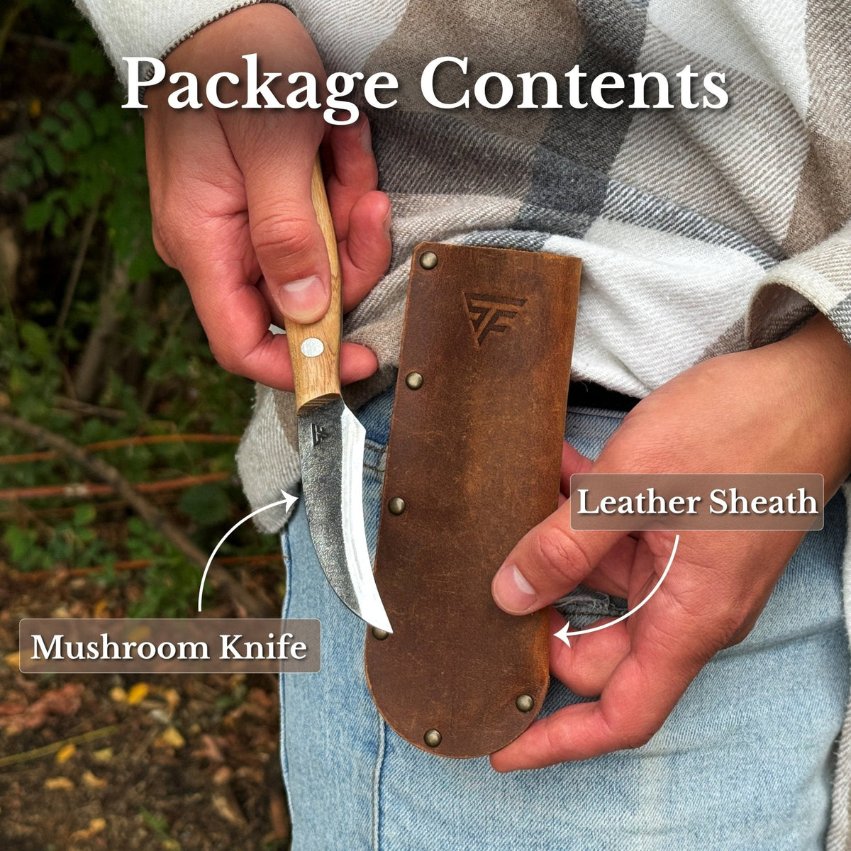 Hand-Forged Knife for Mushroom Foraging, 8 cm (3.15 inches)