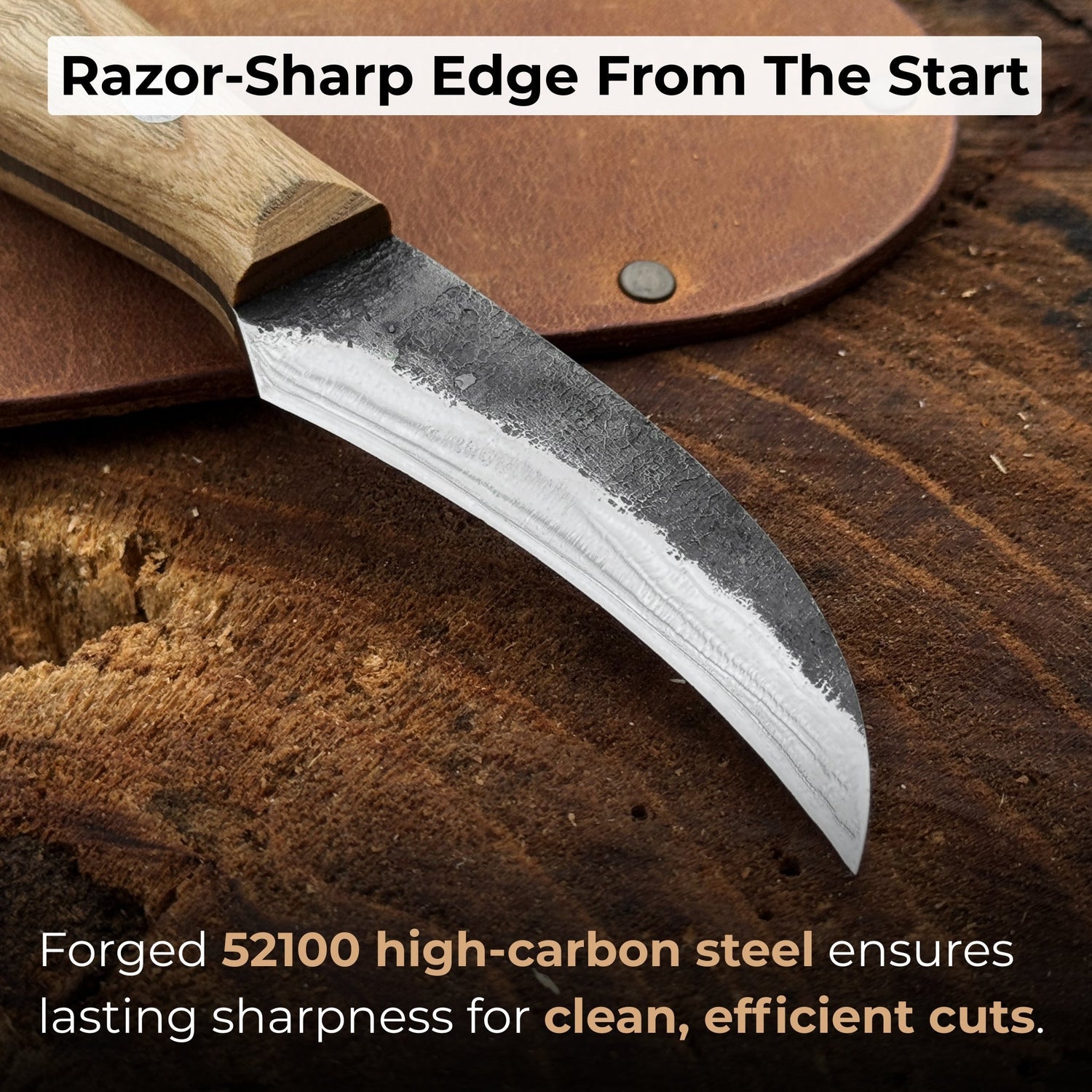 Hand-Forged Knife for Mushroom Foraging, 8 cm (3.15 inches)