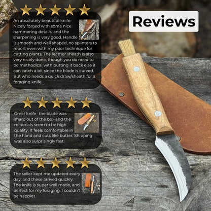 Hand-Forged Knife for Mushroom Foraging, 8 cm (3.15 inches)