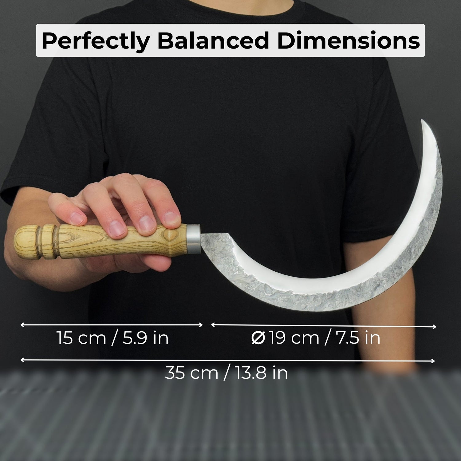 Hand-Forged Large Sickle, ⌀19 cm (7.5 inches)