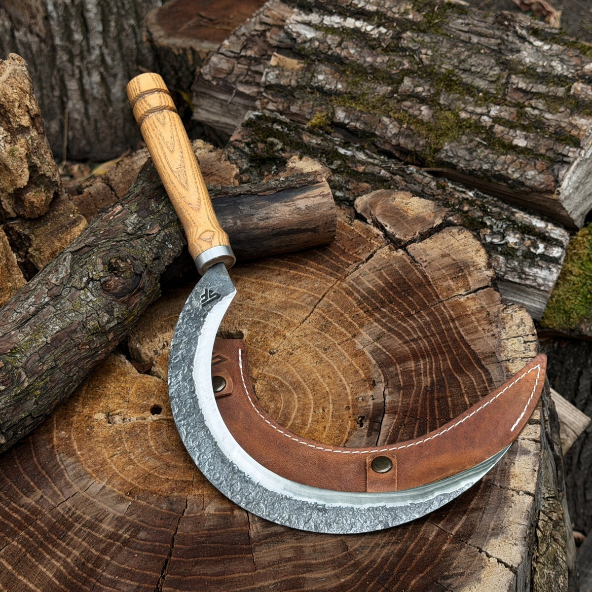 Hand-Forged Large Sickle, ⌀19 cm (7.5 inches)