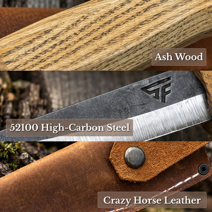 Hand-Forged Sloyd Knife, 7.5 cm (2.95 inches)