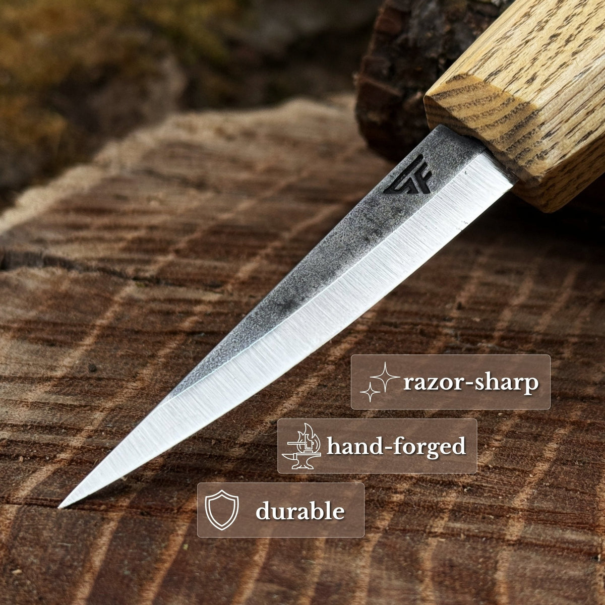 Hand-Forged Sloyd Knife, 7.5 cm (2.95 inches)