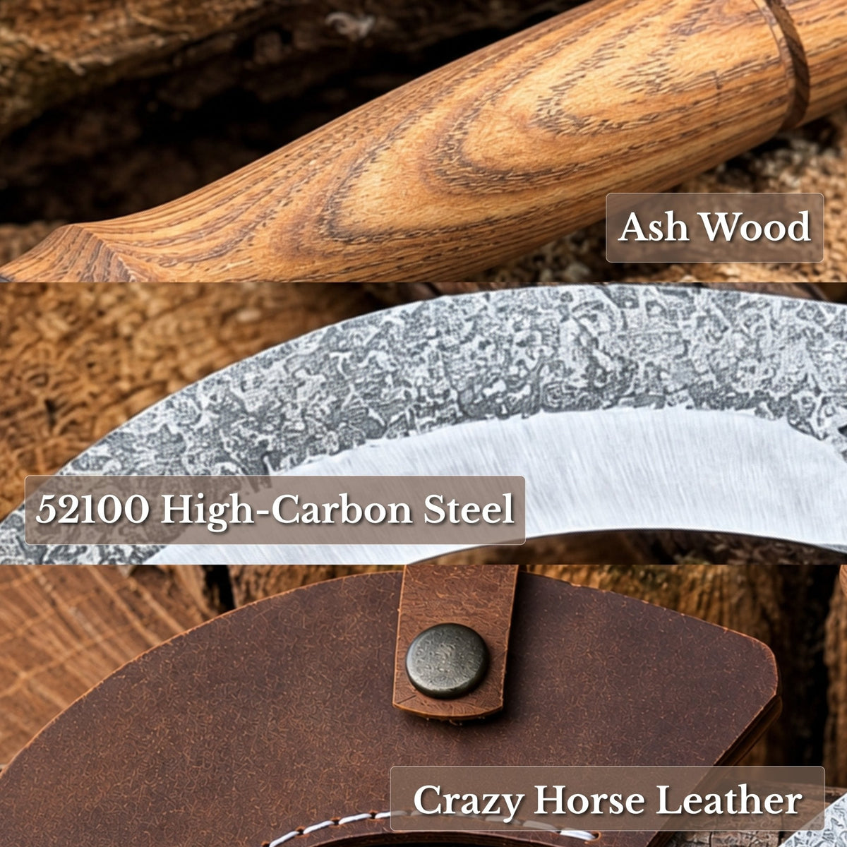 Hand-Forged Small Sickle, ⌀9 cm (3.54 inches)