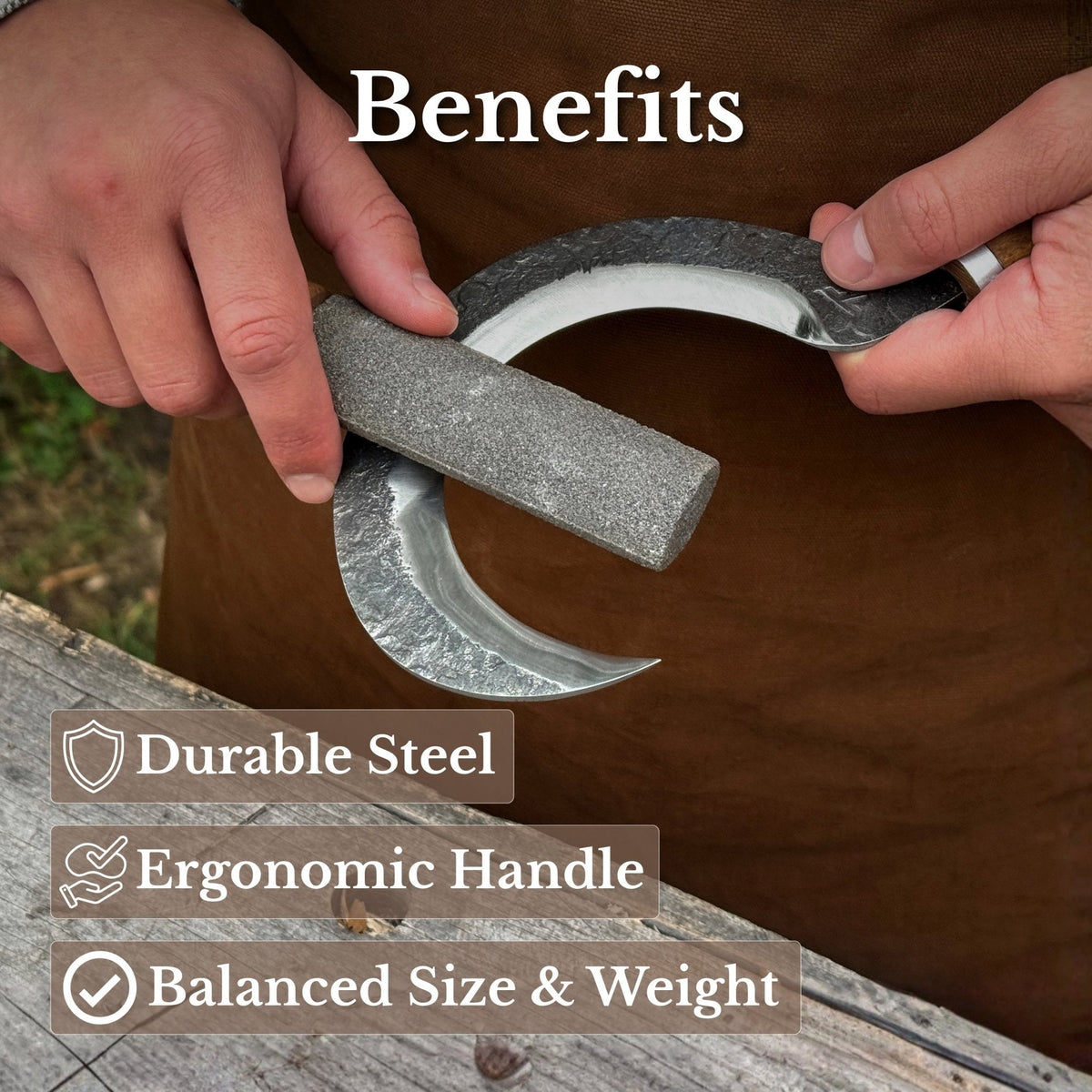 Hand-Forged Small Sickle, ⌀9 cm (3.54 inches)