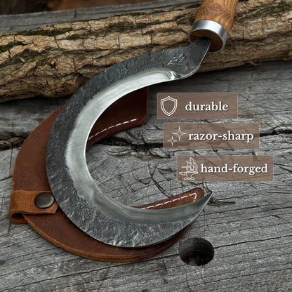 Hand-Forged Small Sickle, ⌀9 cm (3.54 inches)