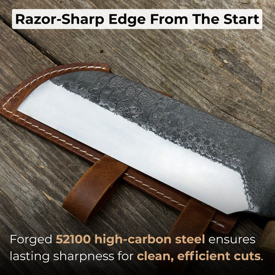 Hand-Forged Small Splitting Froe – Leather Sheath with Handle Holder ...