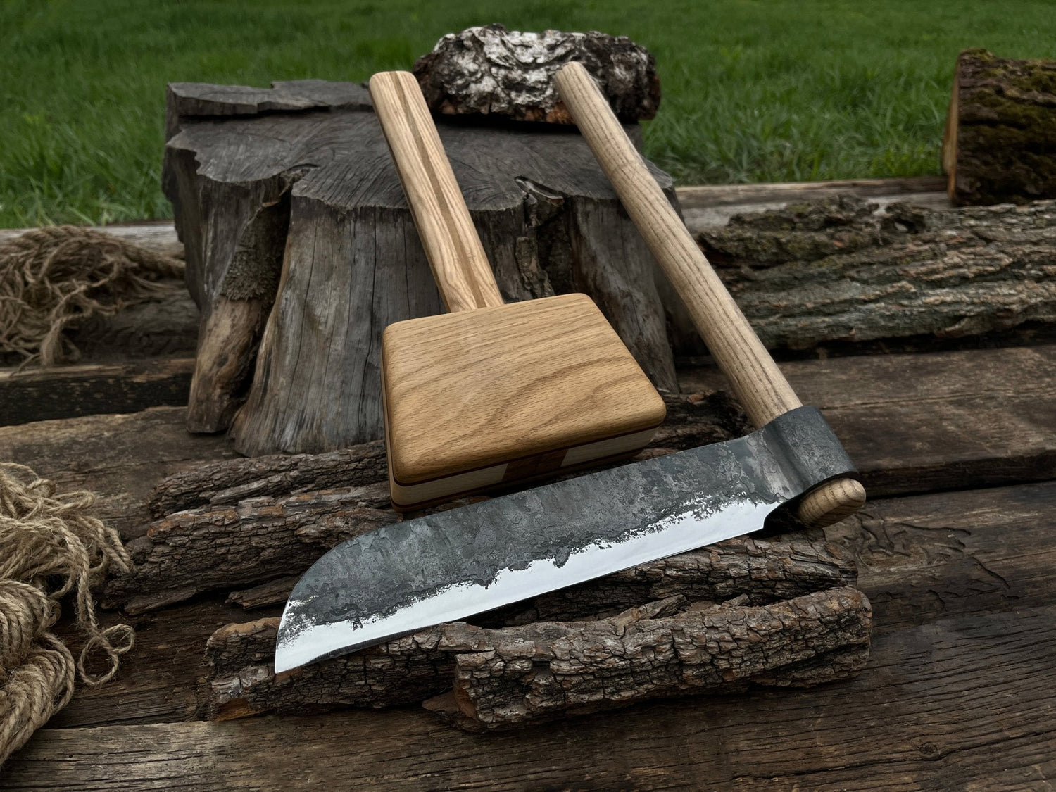 Splitting Froe with Wooden Mallet