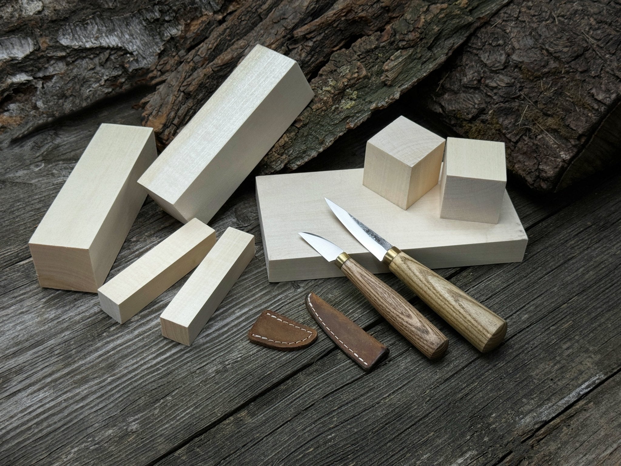 Hand-Forged Wood Carving Tool Set with Wooden Blanks WS8