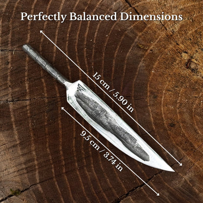 Hand-Forged Yakut Blade with Leather Sheath, 10 cm (3.93 inches)