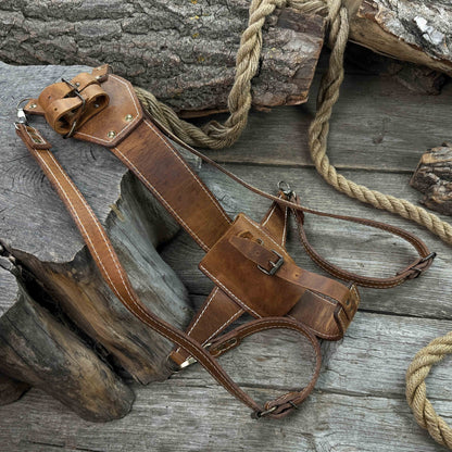 Leather Axe Case with Adjustable Straps