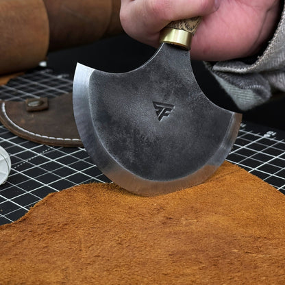 Leather Round (Half Moon) Knife, 10.5 cm (4.1 inches)