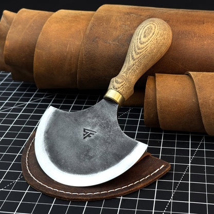 Leather Round (Half Moon) Knife, 10.5 cm (4.1 inches)