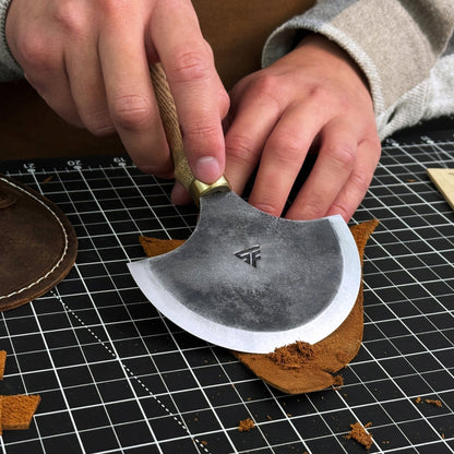 Leather Round (Half Moon) Knife, 10.5 cm (4.1 inches)