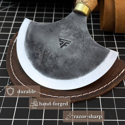 Leather Round (Half Moon) Knife, 10.5 cm (4.1 inches)