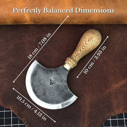 Leather Round (Half Moon) Knife, 10.5 cm (4.1 inches)