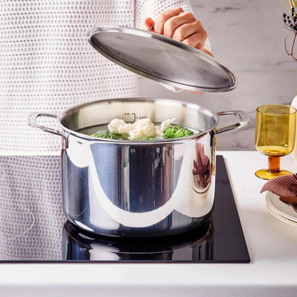 5-Ply Stainless Steel Stock Pot with Lid, 7-Qt
