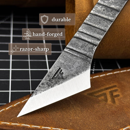 Marking Knife Kiridashi with leather sheath, 4 cm (1.57 inches)