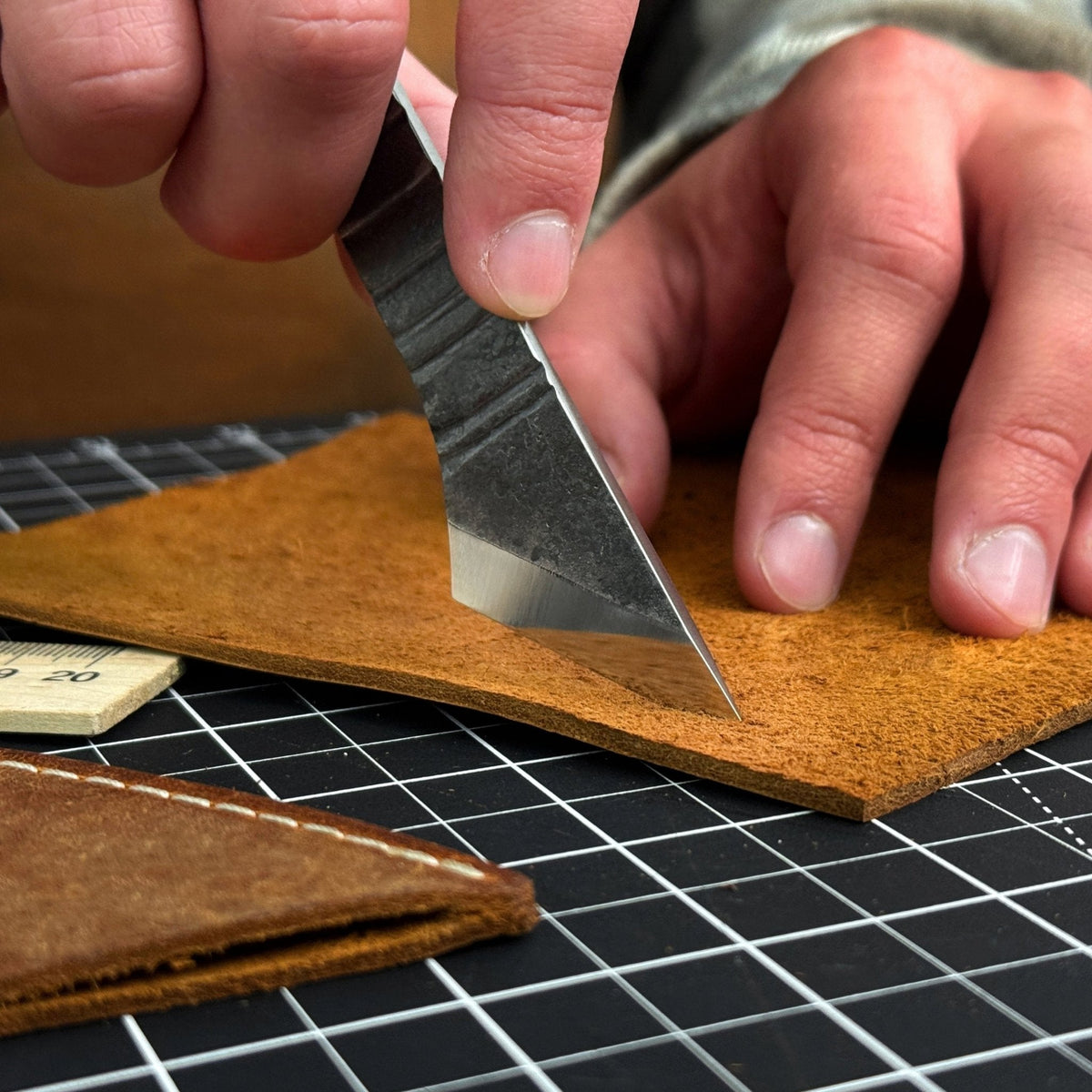 Marking Knife Kiridashi with leather sheath, 4 cm (1.57 inches)