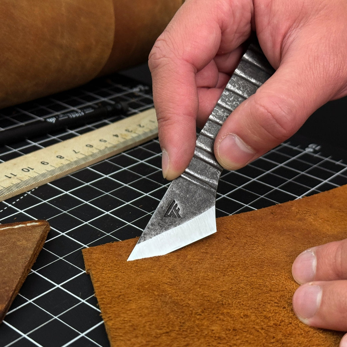 Marking Knife Kiridashi with leather sheath, 4 cm (1.57 inches)