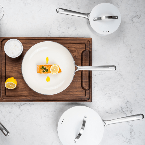 Mobi 8-Piece Ceramic Cookware Set | Cannoli Cream