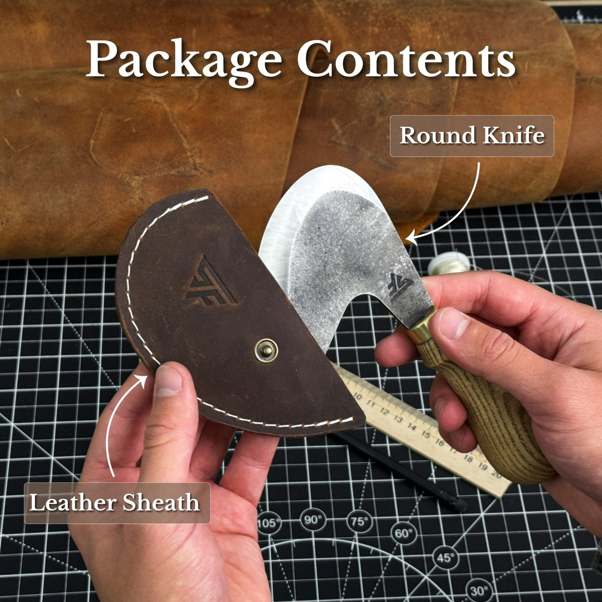 Professional Leather Crafting Half Round Knife, 10.5 cm (4.1 inches)