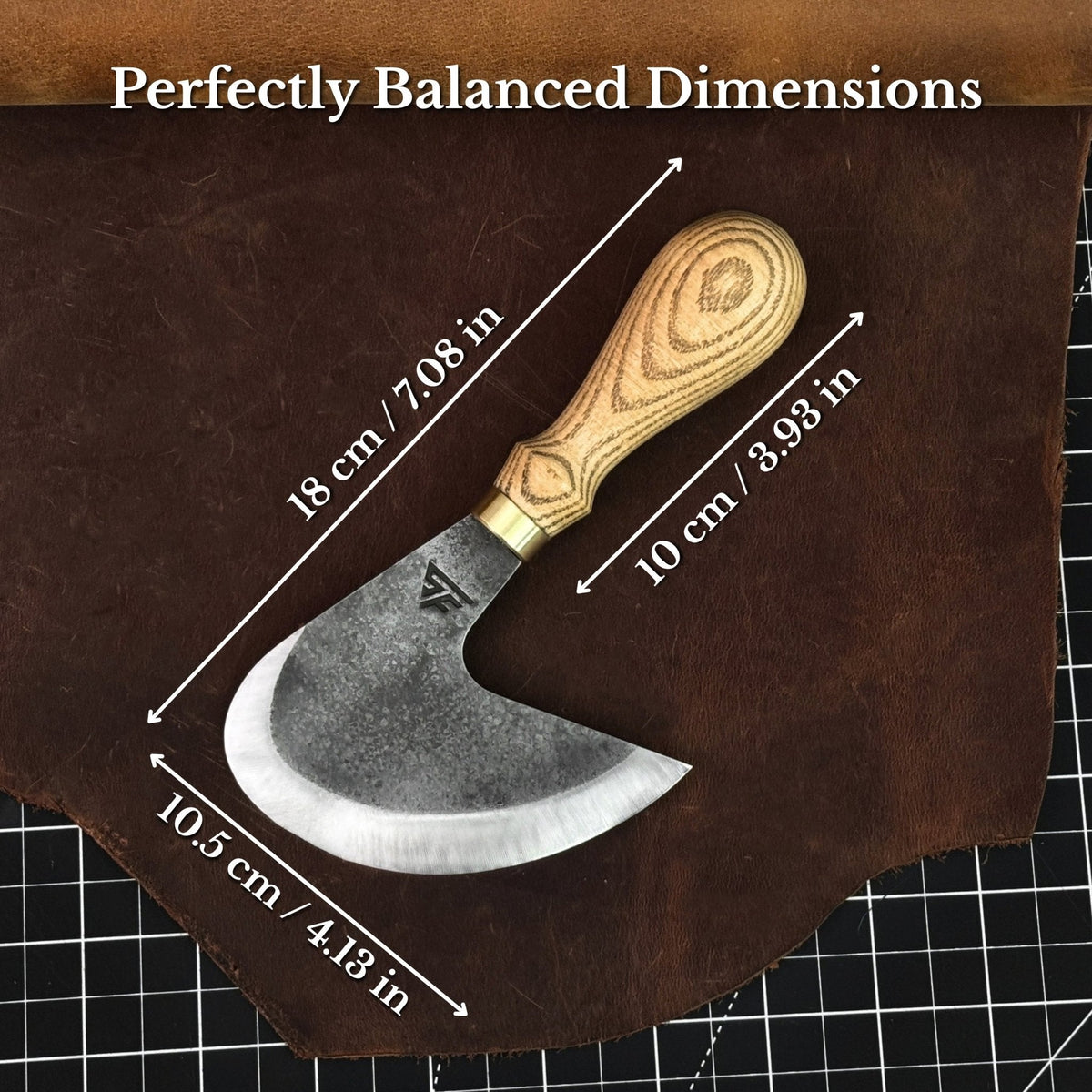 Professional Leather Crafting Half Round Knife, 10.5 cm (4.1 inches)