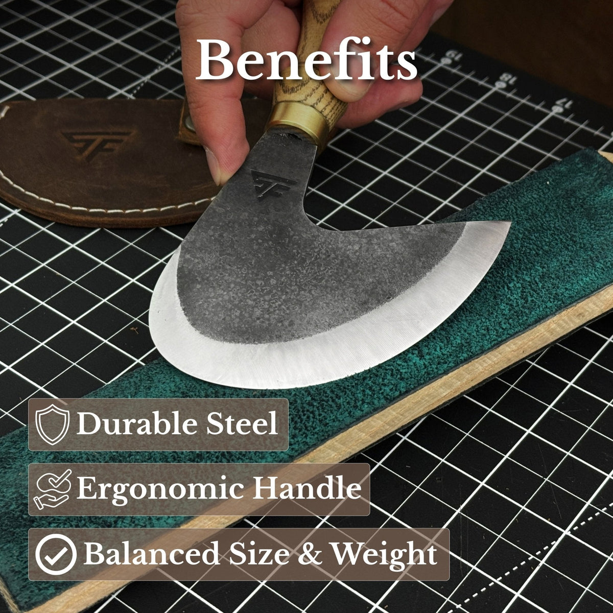 Professional Leather Crafting Half Round Knife, 10.5 cm (4.1 inches)
