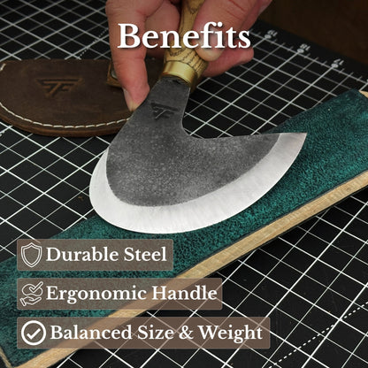 Professional Leather Crafting Half Round Knife, 10.5 cm (4.1 inches)